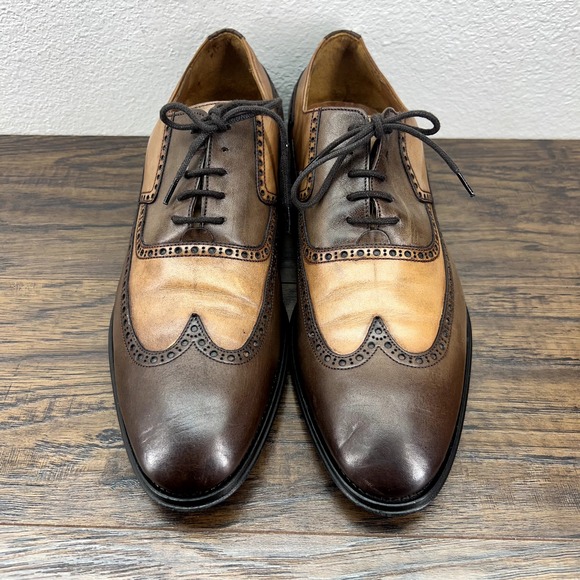 Sarar Mens Size 42 EU Brown Wingtip Oxfords Dress Shoes US 9 AA - Picture 2 of 11